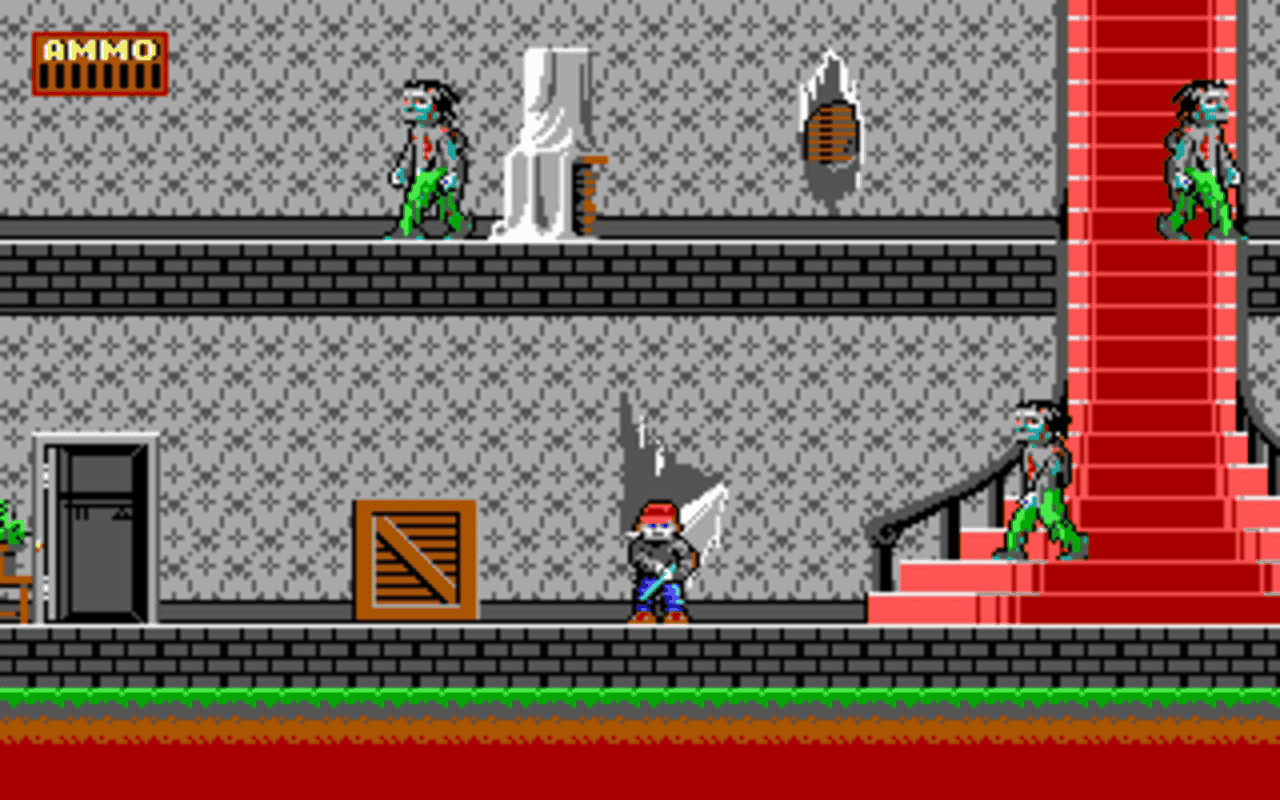 Gameplay screen of Dangerous Dave in the Haunted Mansion (3/8) Gameplay screen of Dangerous Dave in the Haunted Mansion (3/8)