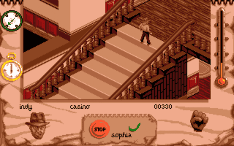 Gameplay screen of Indiana Jones and the Fate of Atlantis: The Action Game (2/8) Gameplay screen of Indiana Jones and the Fate of Atlantis: The Action Game (2/8)