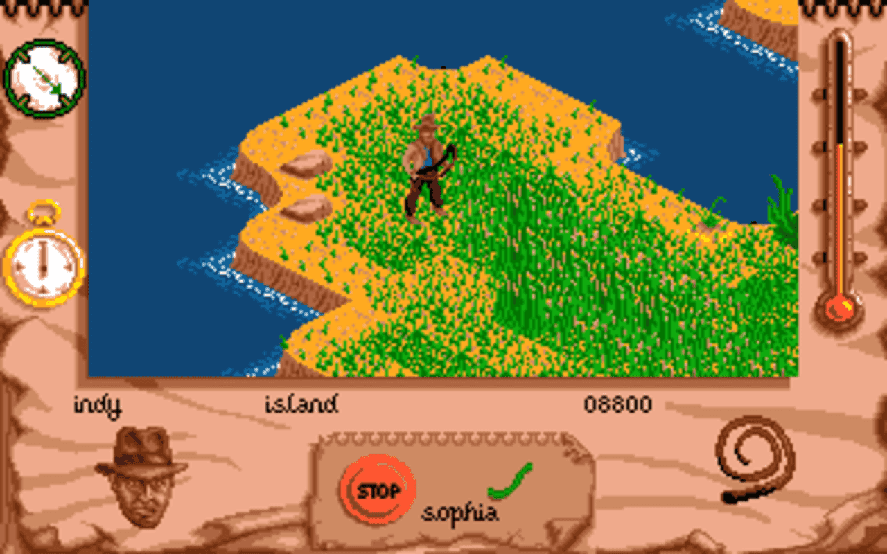 Gameplay screen of Indiana Jones and the Fate of Atlantis: The Action Game (3/8) Gameplay screen of Indiana Jones and the Fate of Atlantis: The Action Game (3/8)