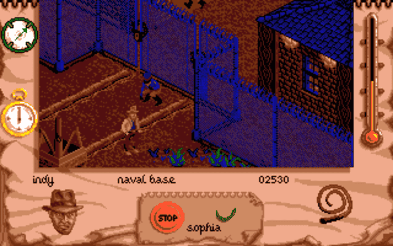 Gameplay screen of Indiana Jones and the Fate of Atlantis: The Action Game (5/8) Gameplay screen of Indiana Jones and the Fate of Atlantis: The Action Game (5/8)