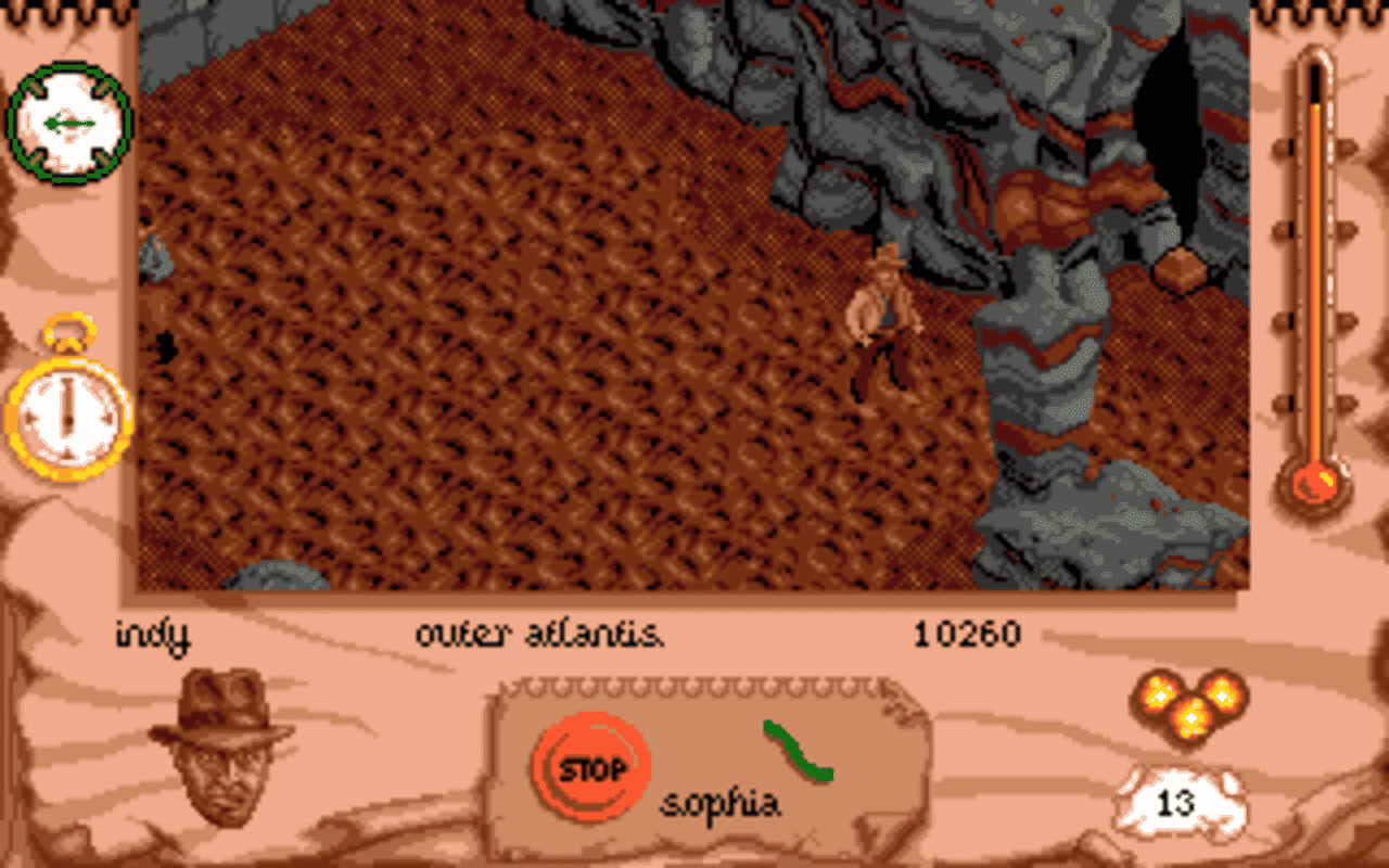 Gameplay screen of Indiana Jones and the Fate of Atlantis: The Action Game (6/8) Gameplay screen of Indiana Jones and the Fate of Atlantis: The Action Game (6/8)