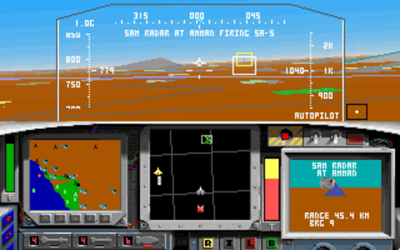 Gameplay screen of F-15 Strike Eagle II (5/8) Gameplay screen of F-15 Strike Eagle II (5/8)