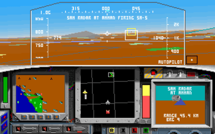 Gameplay screen of F-15 Strike Eagle II (5/8) Gameplay screen of F-15 Strike Eagle II (5/8)