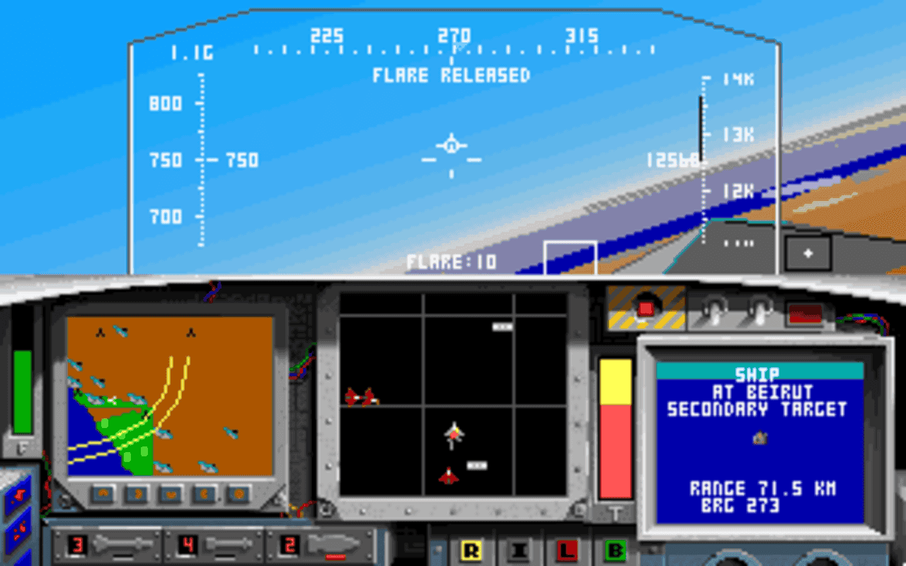 Gameplay screen of F-15 Strike Eagle II (6/8) Gameplay screen of F-15 Strike Eagle II (6/8)