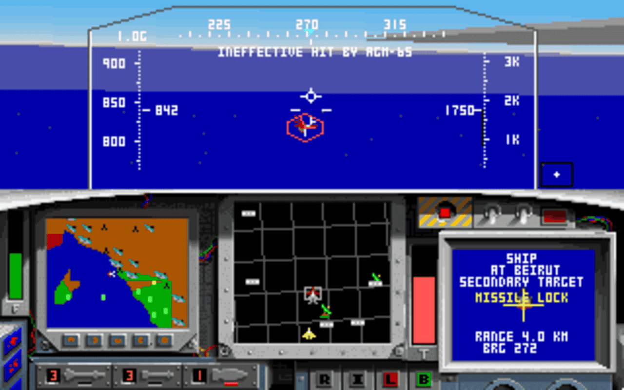 Gameplay screen of F-15 Strike Eagle II (7/8) Gameplay screen of F-15 Strike Eagle II (7/8)