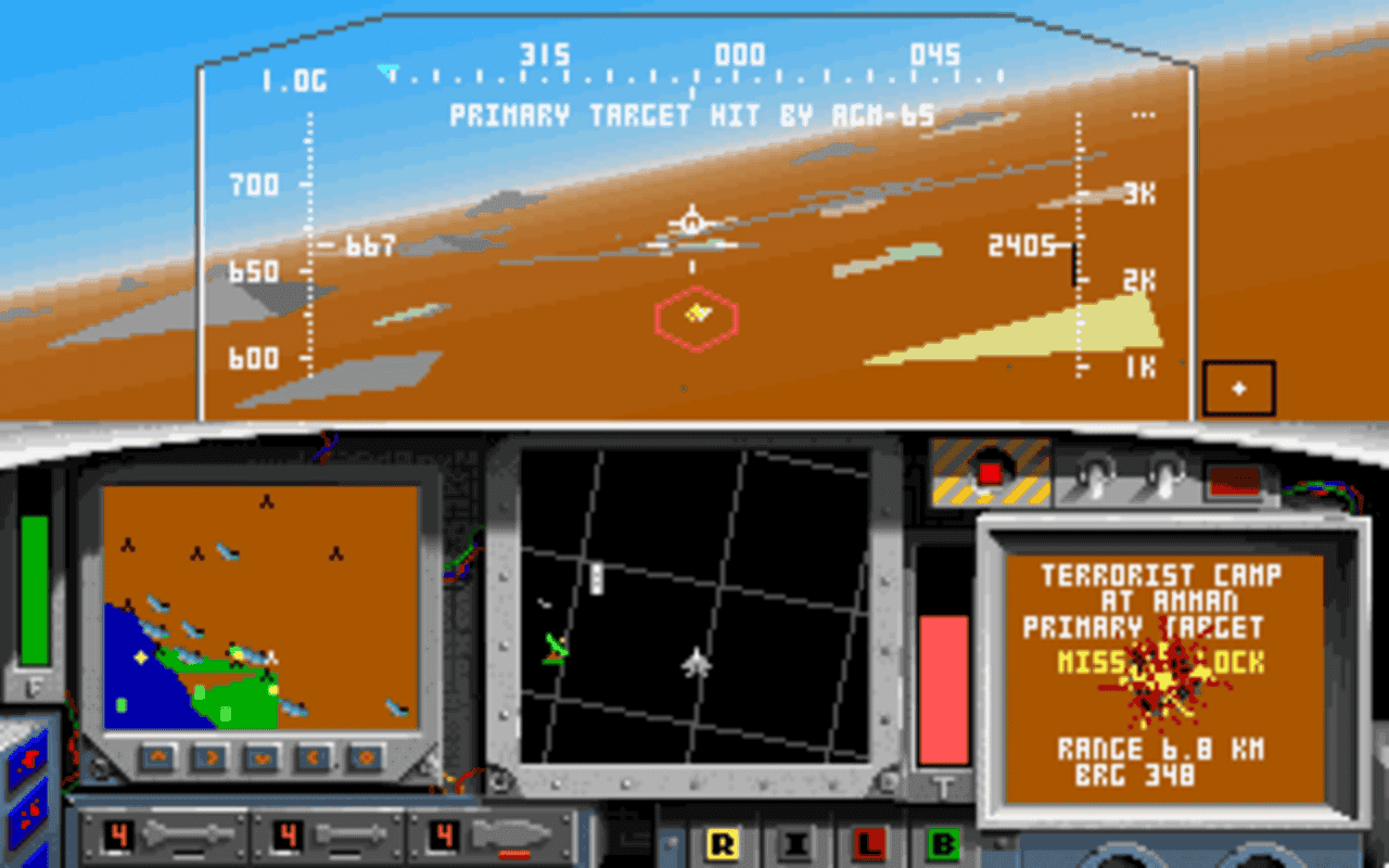 Gameplay screen of F-15 Strike Eagle II (8/8) Gameplay screen of F-15 Strike Eagle II (8/8)