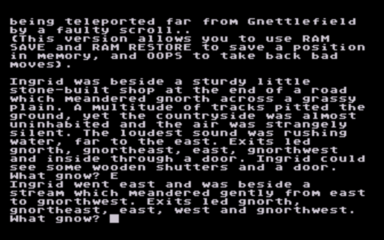 Gameplay screen of Gnome Ranger (2/4) Gameplay screen of Gnome Ranger (2/4)