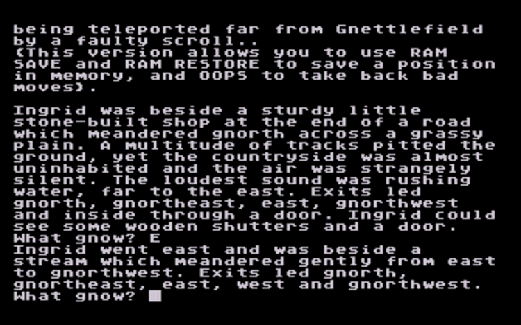 Gameplay screen of Gnome Ranger (2/4) Gameplay screen of Gnome Ranger (2/4)