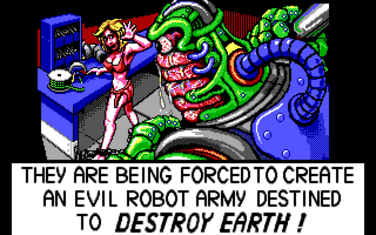 Gameplay screen of Escape from the Planet of the Robot Monsters (7/8) Gameplay screen of Escape from the Planet of the Robot Monsters (7/8)