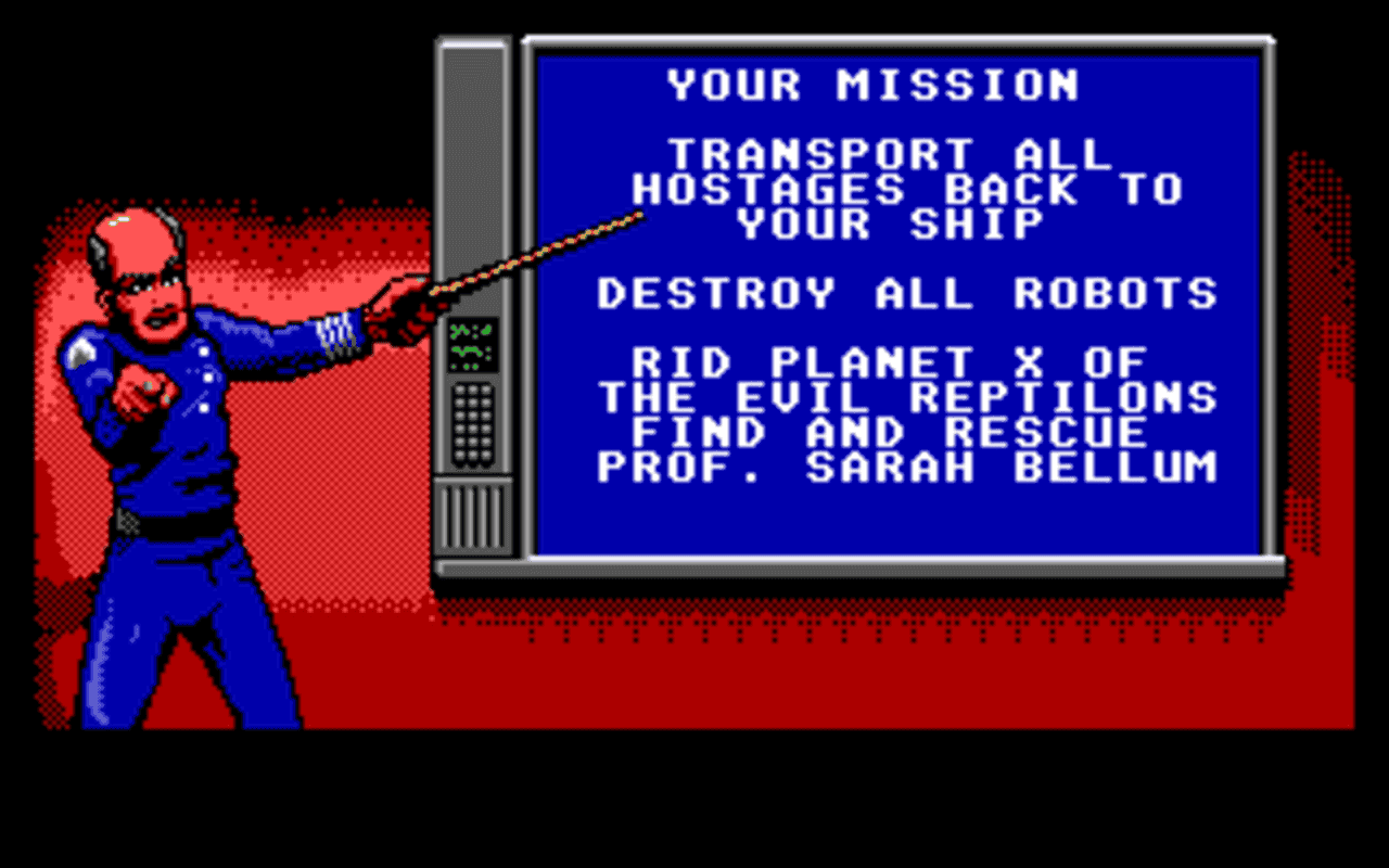 Gameplay screen of Escape from the Planet of the Robot Monsters (8/8) Gameplay screen of Escape from the Planet of the Robot Monsters (8/8)