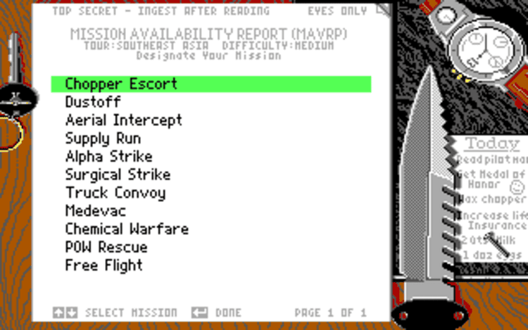 Gameplay screen of LHX: Attack Chopper (4/8) Gameplay screen of LHX: Attack Chopper (4/8)