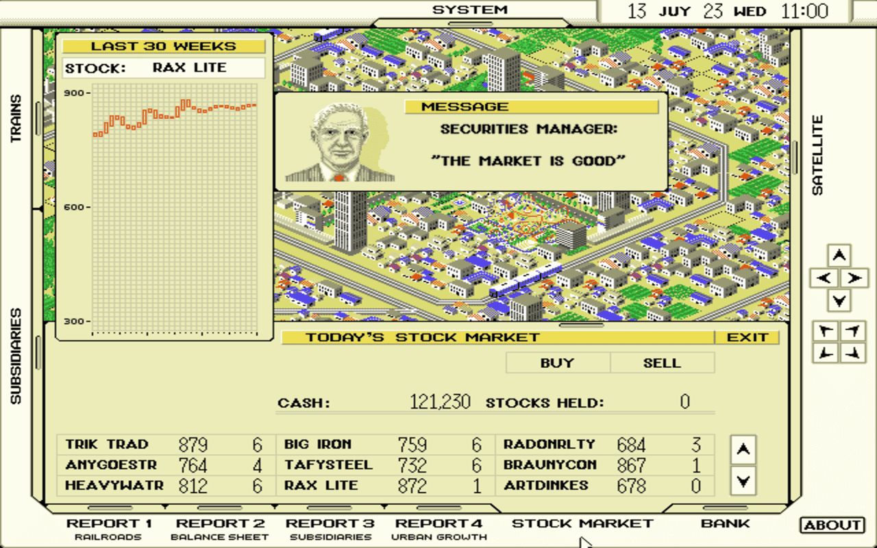 Gameplay screen of A-Train (6/8) Gameplay screen of A-Train (6/8)