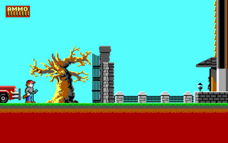 Gameplay screen of Dangerous Dave in the Haunted Mansion (2/8) Gameplay screen of Dangerous Dave in the Haunted Mansion (2/8)