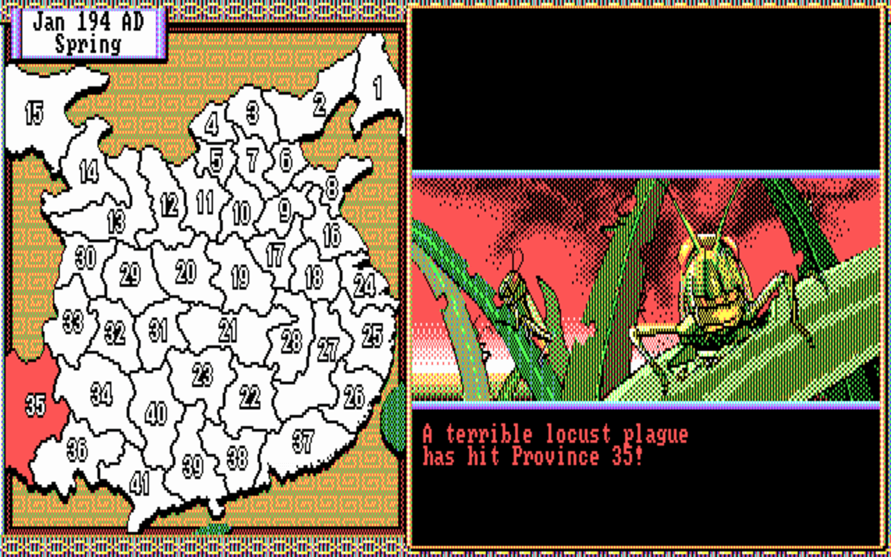 Gameplay screen of Romance of the Three Kingdoms II (7/8) Gameplay screen of Romance of the Three Kingdoms II (7/8)