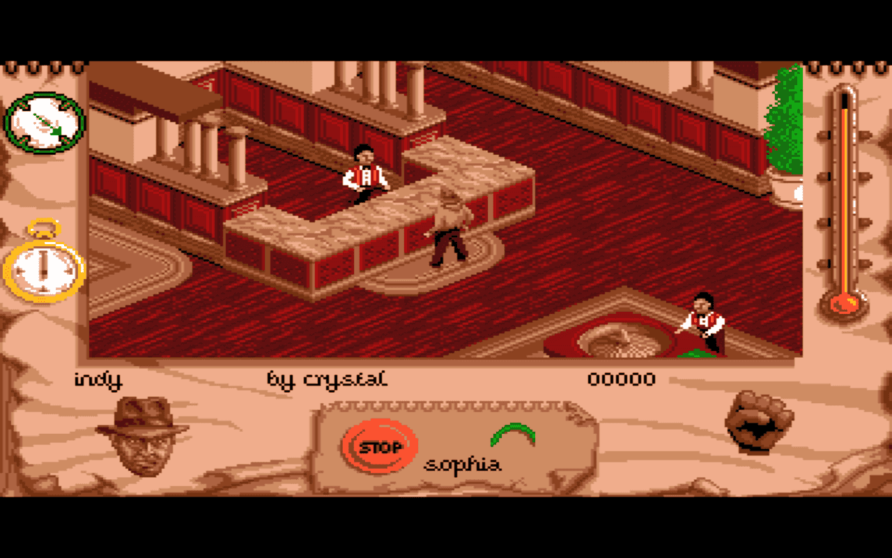 Gameplay screen of Indiana Jones and the Fate of Atlantis: The Action Game (1/8) Gameplay screen of Indiana Jones and the Fate of Atlantis: The Action Game (1/8)