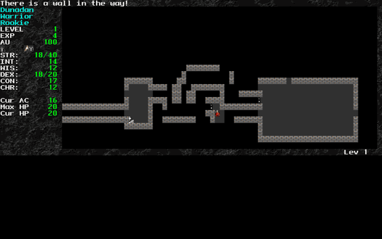 Gameplay screen of Angband (5/8) Gameplay screen of Angband (5/8)