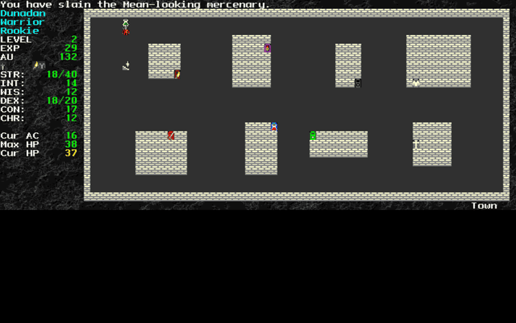 Gameplay screen of Angband (7/8) Gameplay screen of Angband (7/8)