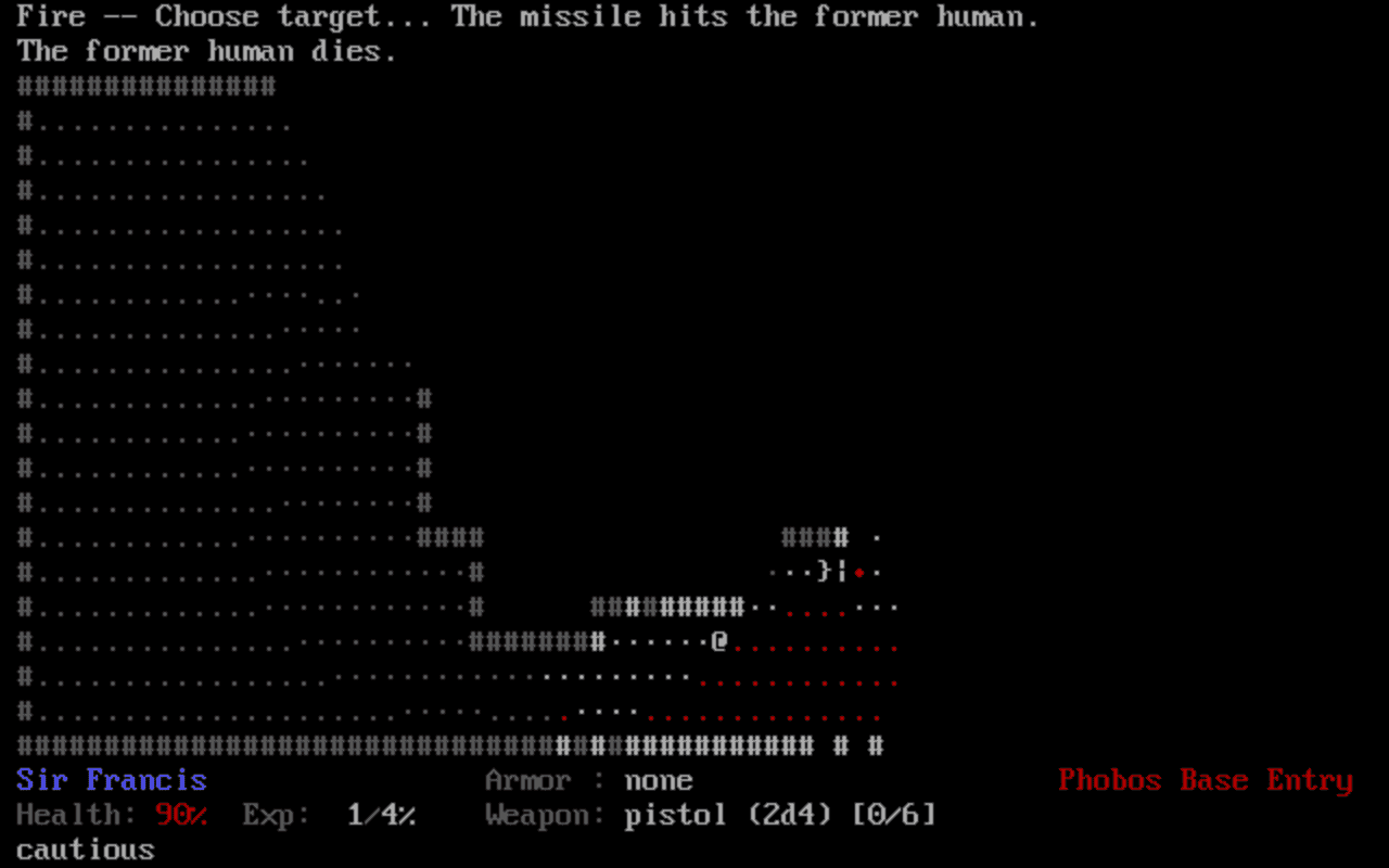 Gameplay screen of Doom, the Roguelike (1/8) Gameplay screen of Doom, the Roguelike (1/8)