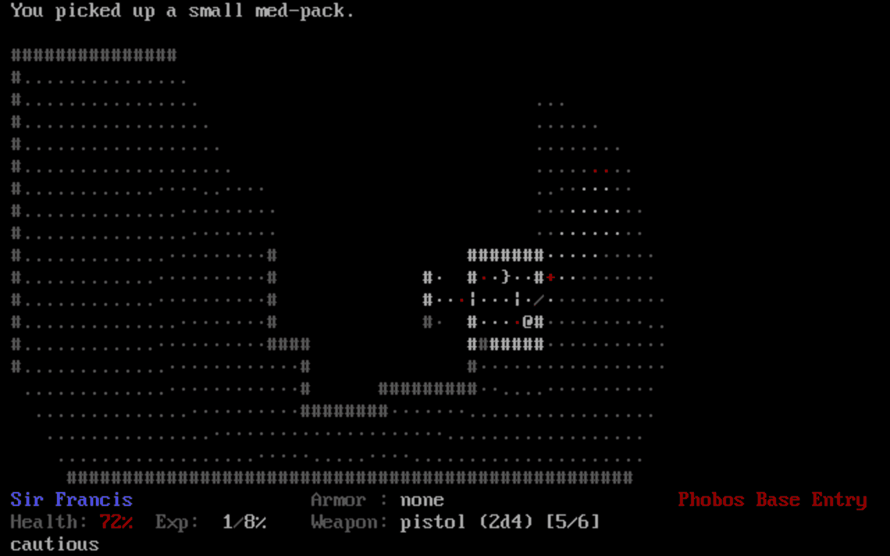 Gameplay screen of Doom, the Roguelike (5/8) Gameplay screen of Doom, the Roguelike (5/8)