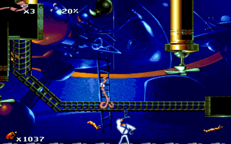 Gameplay screen of Earthworm Jim 1 & 2: The Whole Can 'O Worms (4/8) Gameplay screen of Earthworm Jim 1 & 2: The Whole Can 'O Worms (4/8)