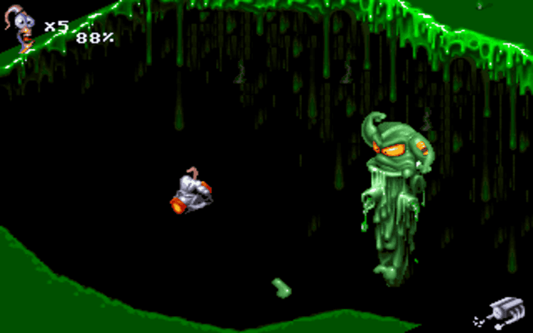 Gameplay screen of Earthworm Jim 1 & 2: The Whole Can 'O Worms (6/8) Gameplay screen of Earthworm Jim 1 & 2: The Whole Can 'O Worms (6/8)