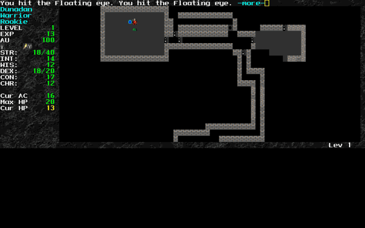 Gameplay screen of Angband (1/8) Gameplay screen of Angband (1/8)
