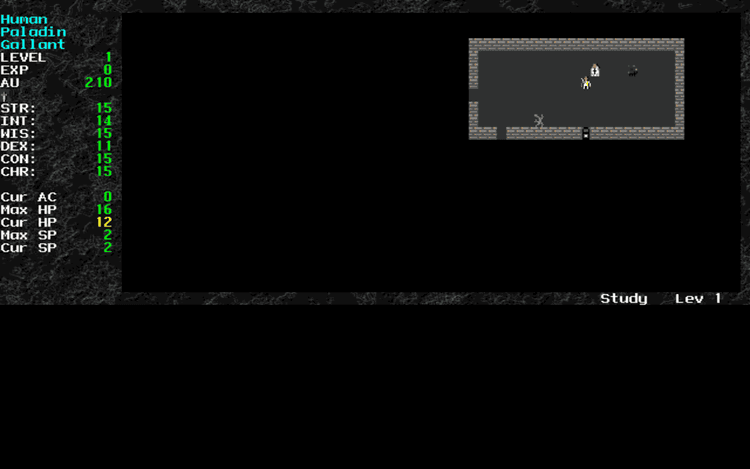 Gameplay screen of Angband (2/8) Gameplay screen of Angband (2/8)