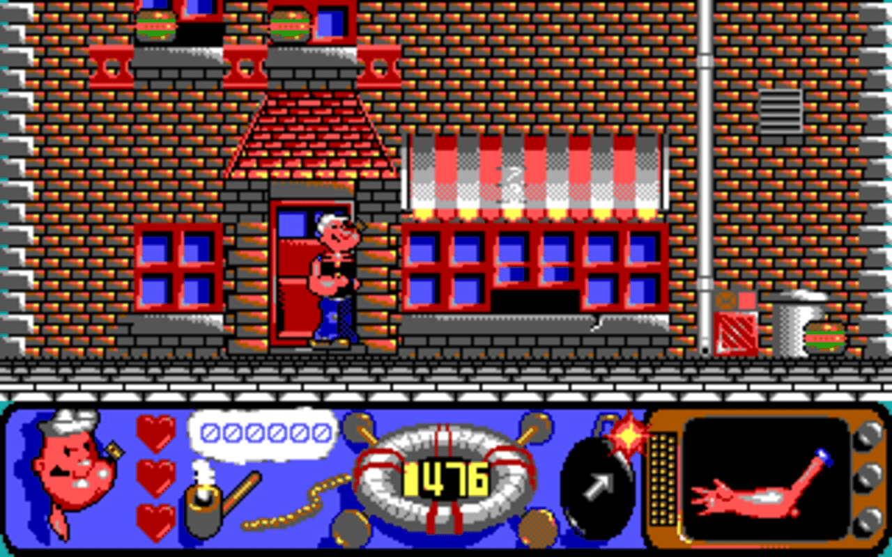 Gameplay screen of Popeye 2 (1/7) Gameplay screen of Popeye 2 (1/7)