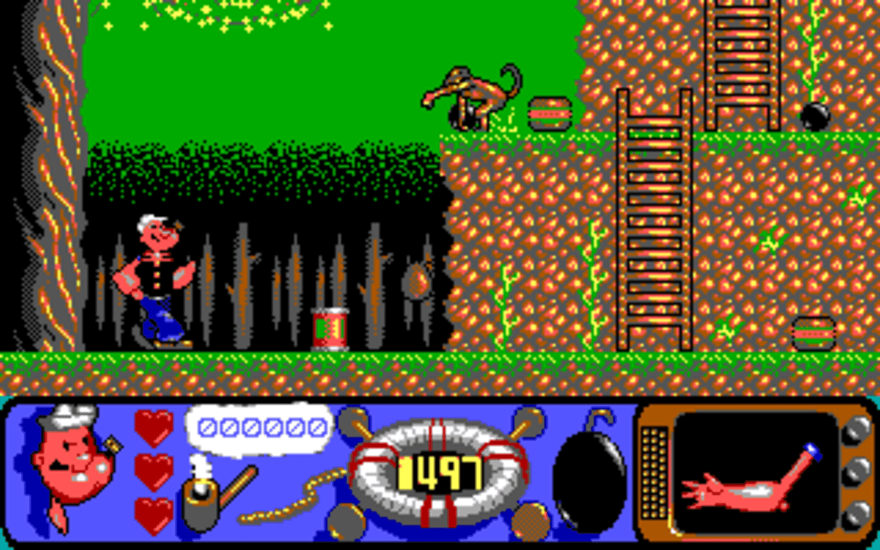 Gameplay screen of Popeye 2 (3/7) Gameplay screen of Popeye 2 (3/7)