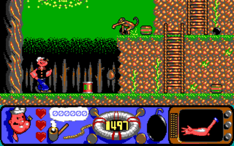 Gameplay screen of Popeye 2 (4/8) Gameplay screen of Popeye 2 (4/8)