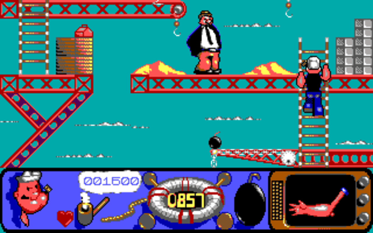 Gameplay screen of Popeye 2 (5/7) Gameplay screen of Popeye 2 (5/7)