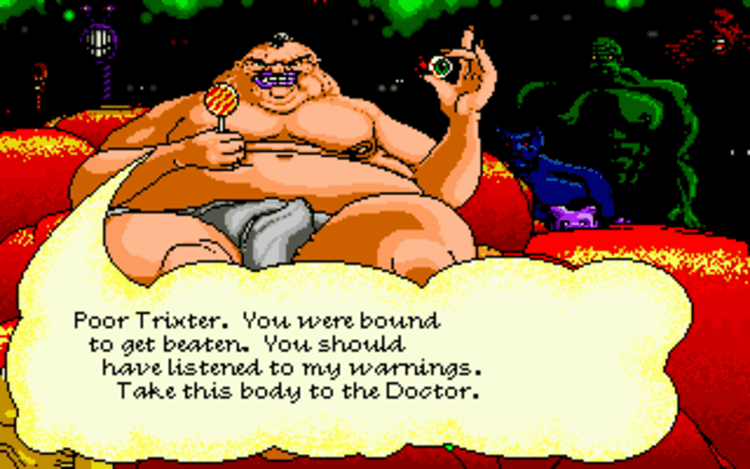 Gameplay screen of Tongue of the Fatman (5/8) Gameplay screen of Tongue of the Fatman (5/8)