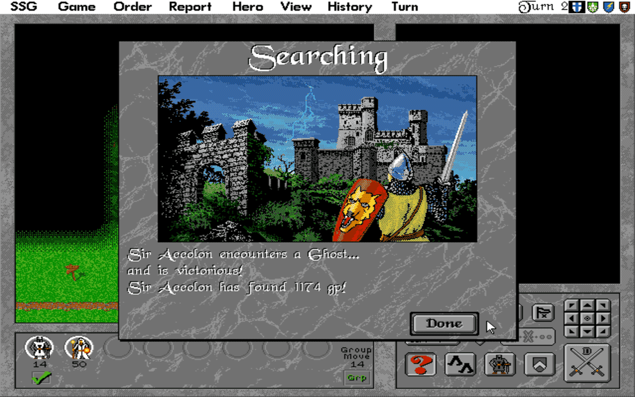 Gameplay screen of Warlords II (1/8) Gameplay screen of Warlords II (1/8)