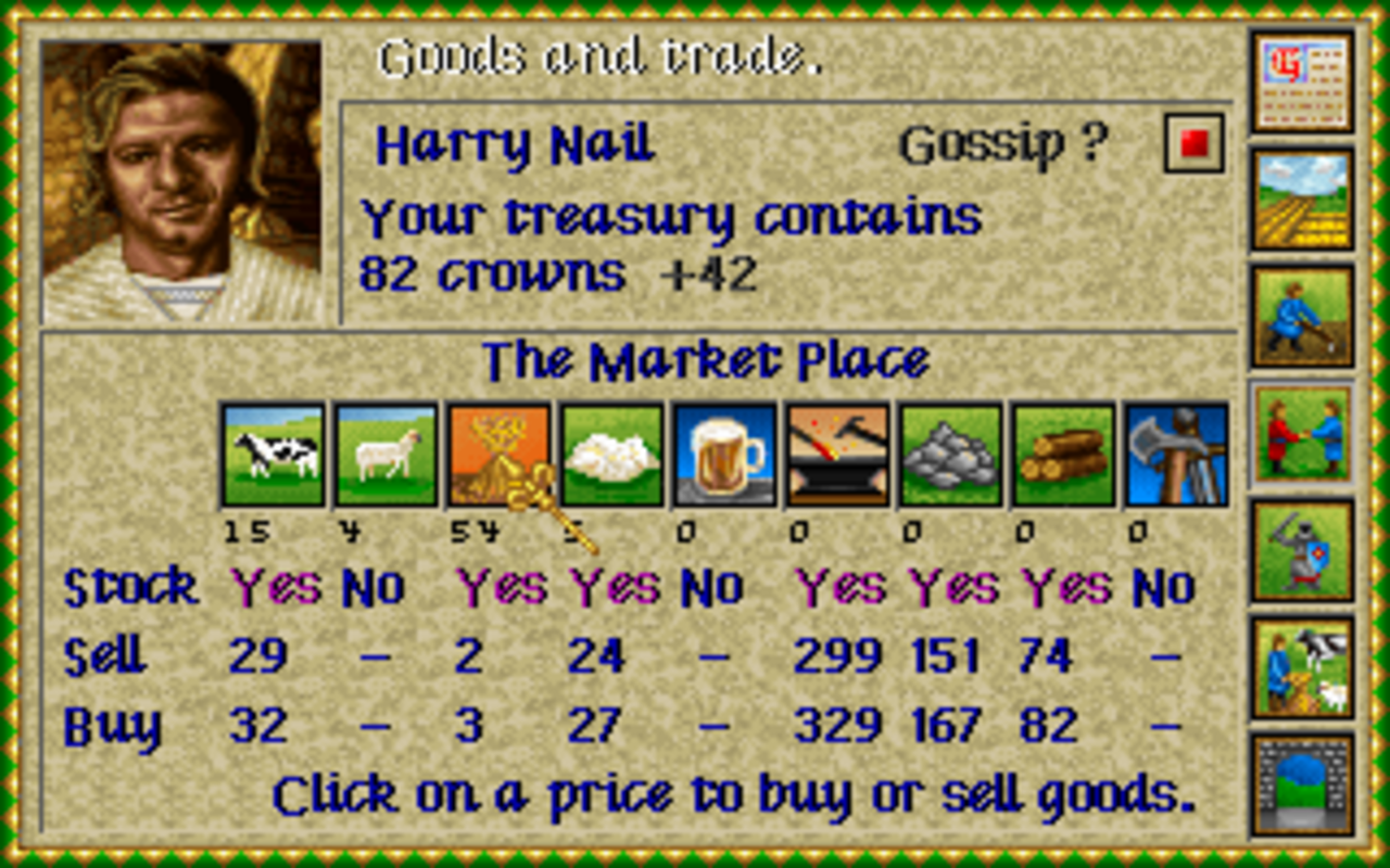 Gameplay screen of Lords of the Realm (5/8) Gameplay screen of Lords of the Realm (5/8)