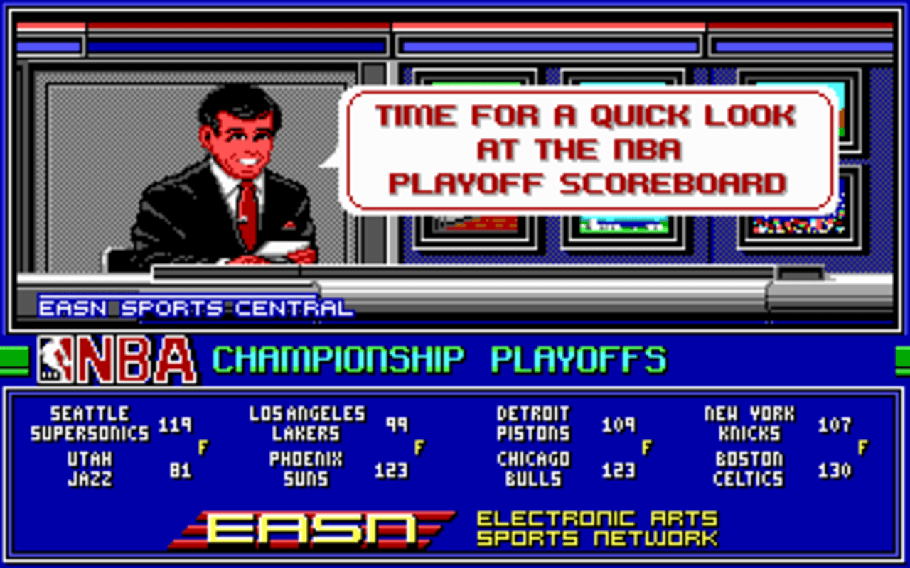 Gameplay screen of Lakers versus Celtics and the NBA Playoffs (4/8) Gameplay screen of Lakers versus Celtics and the NBA Playoffs (4/8)