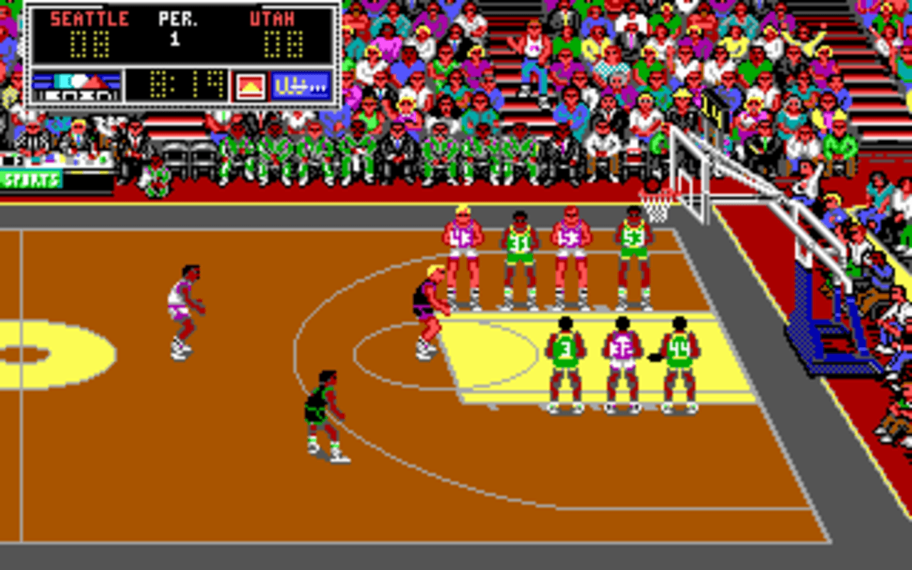 Gameplay screen of Lakers versus Celtics and the NBA Playoffs (8/8) Gameplay screen of Lakers versus Celtics and the NBA Playoffs (8/8)