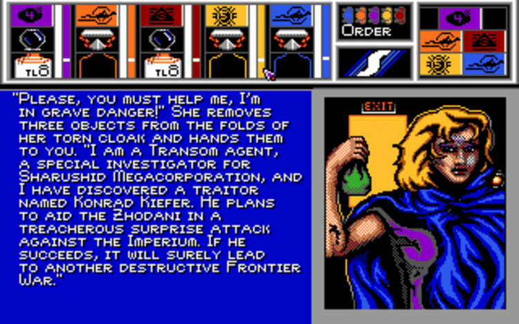 Gameplay screen of MegaTraveller 1: The Zhodani Conspiracy (4/8) Gameplay screen of MegaTraveller 1: The Zhodani Conspiracy (4/8)