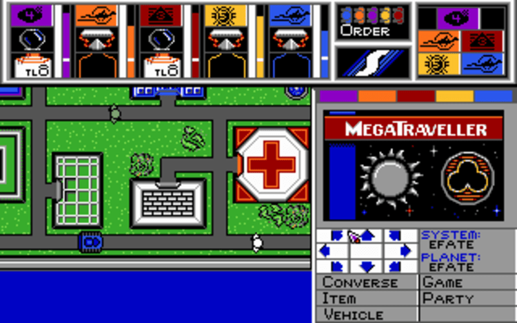 Gameplay screen of MegaTraveller 1: The Zhodani Conspiracy (8/8) Gameplay screen of MegaTraveller 1: The Zhodani Conspiracy (8/8)