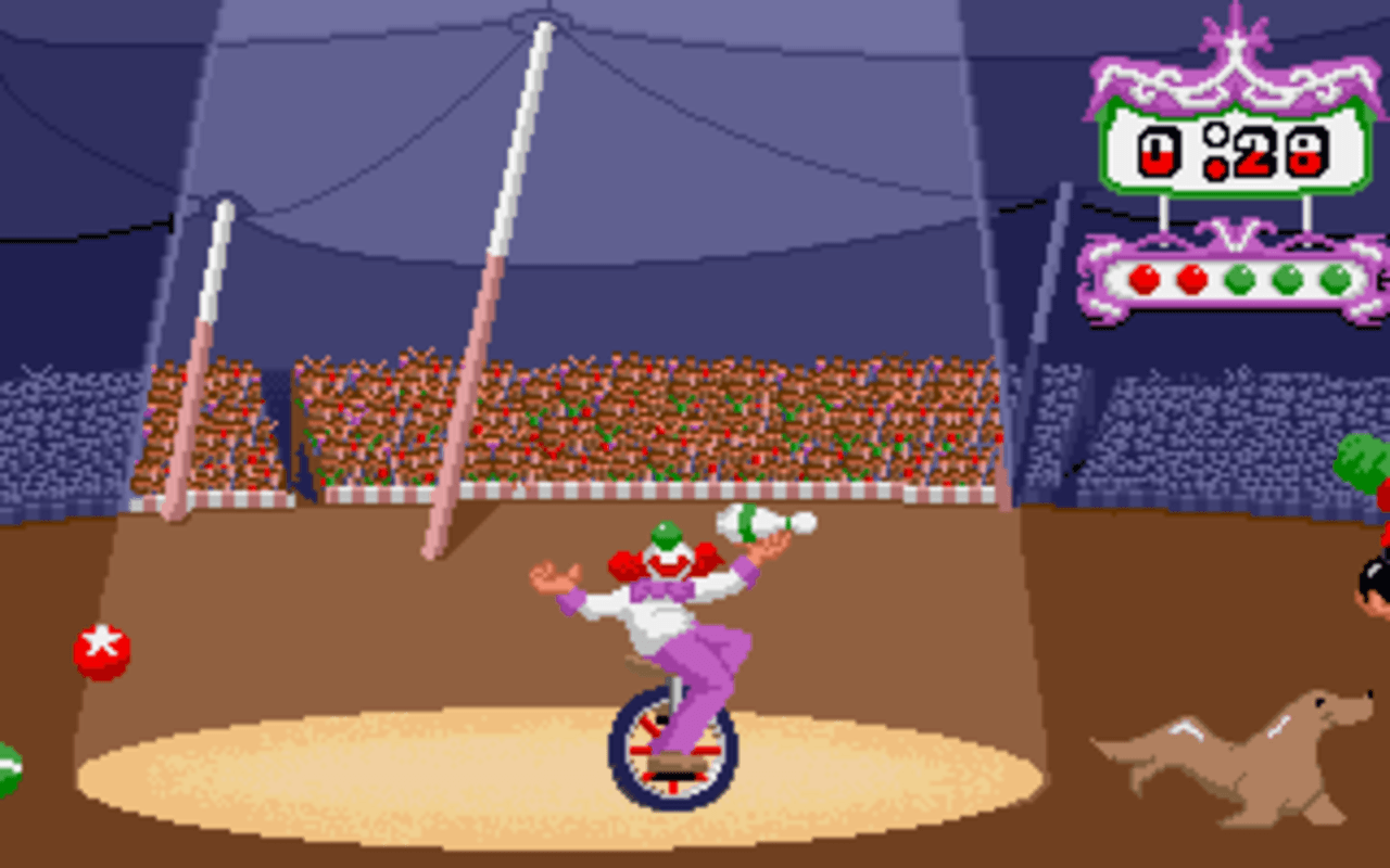 Gameplay screen of Fiendish Freddy's Big Top O' Fun (5/8) Gameplay screen of Fiendish Freddy's Big Top O' Fun (5/8)