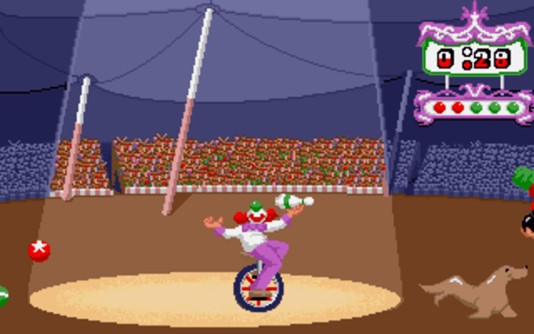 Gameplay screen of Fiendish Freddy's Big Top O' Fun (5/8) Gameplay screen of Fiendish Freddy's Big Top O' Fun (5/8)