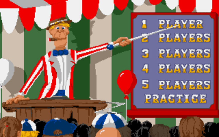 Gameplay screen of Fiendish Freddy's Big Top O' Fun (1/8) Gameplay screen of Fiendish Freddy's Big Top O' Fun (1/8)