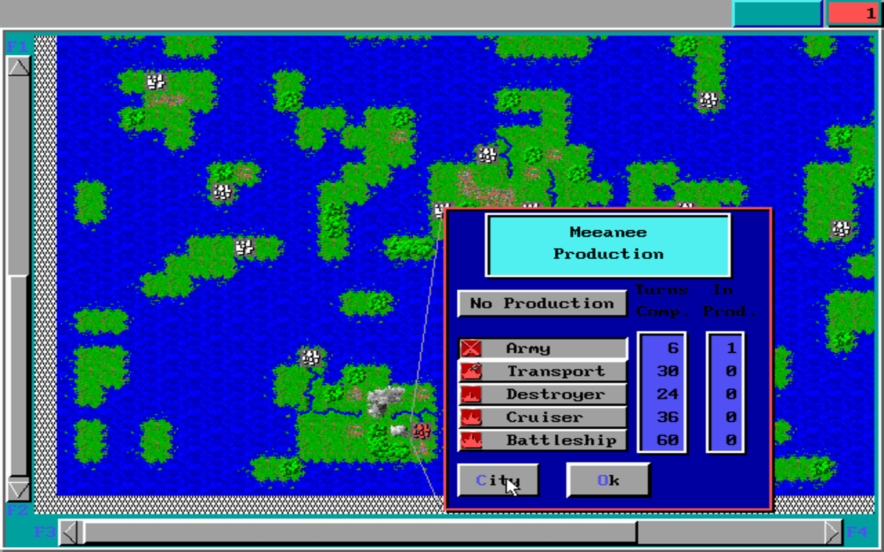 Gameplay screen of Empire Deluxe (5/8) Gameplay screen of Empire Deluxe (5/8)