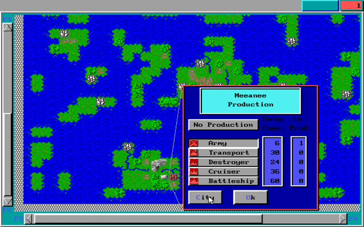 Gameplay screen of Empire Deluxe (5/8) Gameplay screen of Empire Deluxe (5/8)