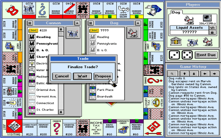 Gameplay screen of Monopoly Deluxe (6/8) Gameplay screen of Monopoly Deluxe (6/8)