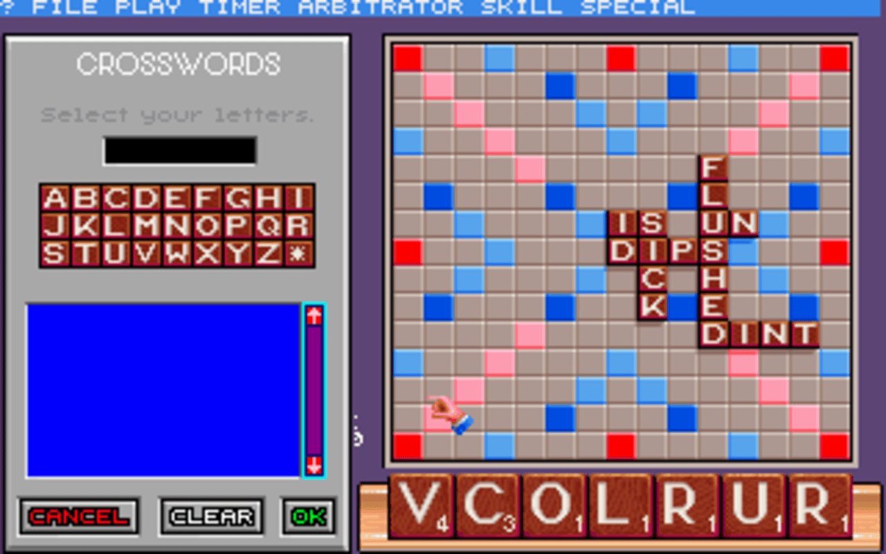 Gameplay screen of Scrabble: The Deluxe Computer Edition (1/4) Gameplay screen of Scrabble: The Deluxe Computer Edition (1/4)