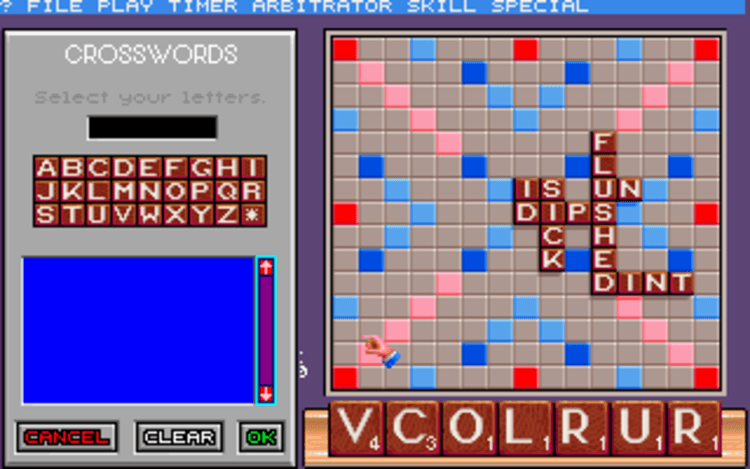 Gameplay screen of Scrabble: The Deluxe Computer Edition (1/4) Gameplay screen of Scrabble: The Deluxe Computer Edition (1/4)