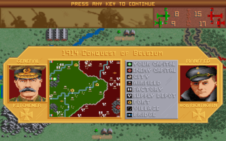 Gameplay screen of The Ancient Art of War in the Skies (5/8) Gameplay screen of The Ancient Art of War in the Skies (5/8)