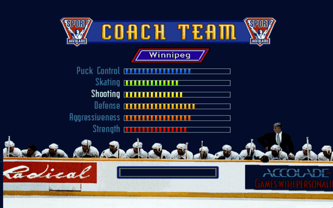 Gameplay screen of Brett Hull Hockey 95 (7/8) Gameplay screen of Brett Hull Hockey 95 (7/8)
