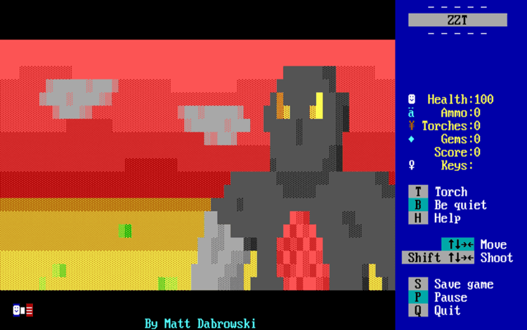 Gameplay screen of ZZT (4/8) Gameplay screen of ZZT (4/8)