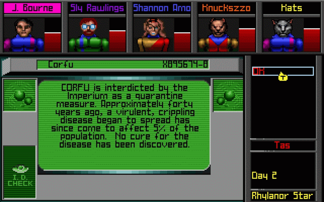 Gameplay screen of MegaTraveller 2: Quest for the Ancients (2/8) Gameplay screen of MegaTraveller 2: Quest for the Ancients (2/8)